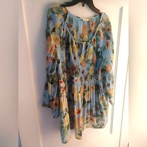 SPENSE BLUE FLORAL TOP XL